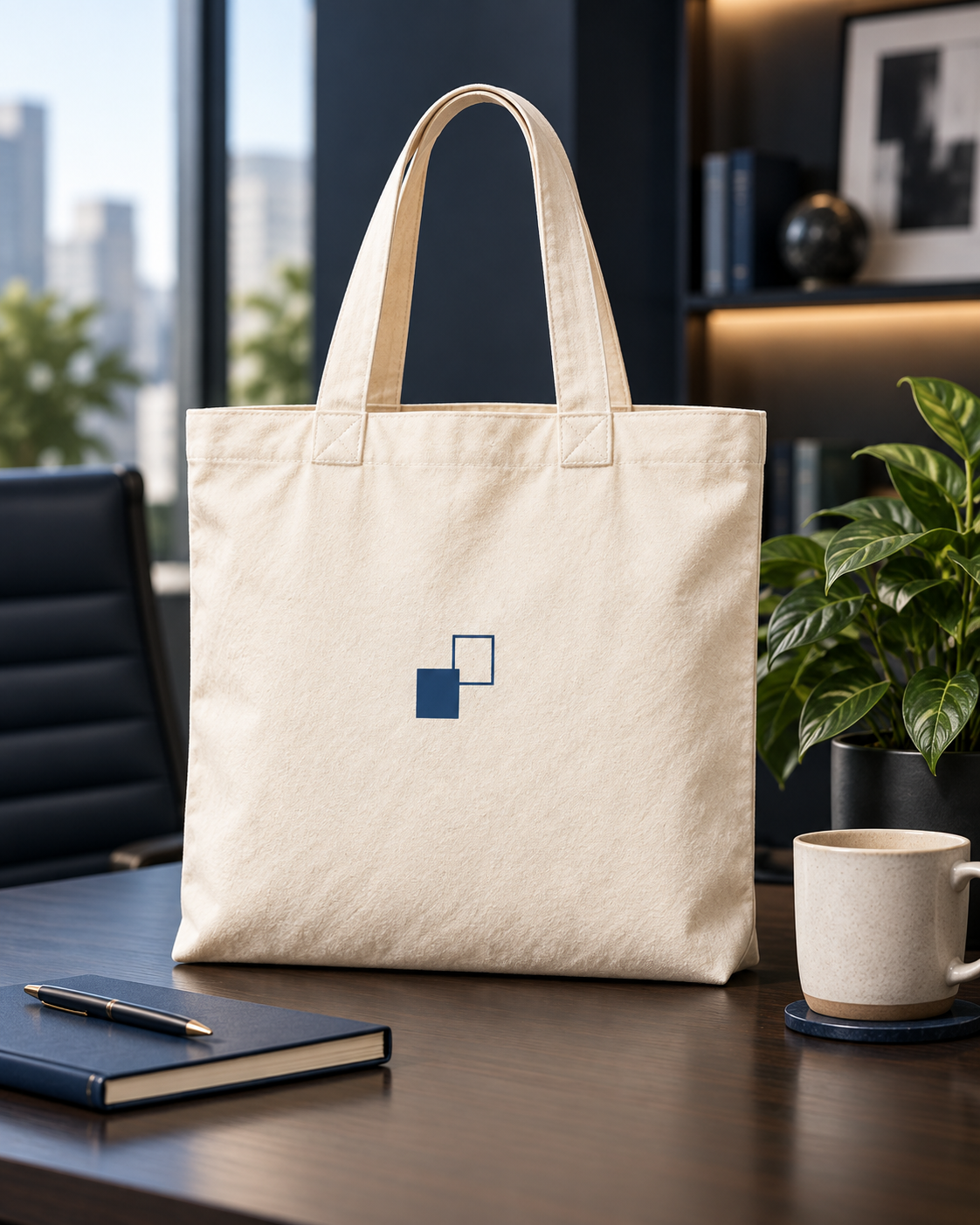 Premium canvas tote presented as a corporate gift